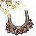 SUMAJU Collars Statement Necklace, Miraculous Garden Womens Vintage Fabric Colorful Bohemian Acrylic Beads Choker Necklace Jewelry