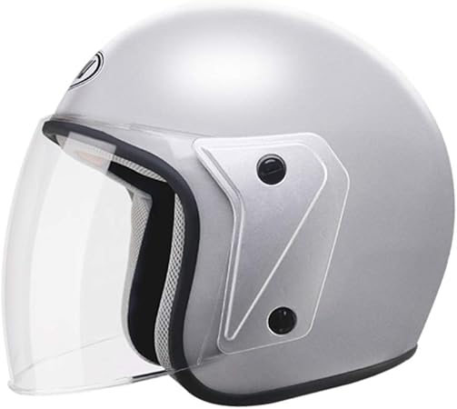 Amazon ヘルメット バイクヘルメット ハーフ 男女共用 霧防止シールド マフラー 保温性 耐久性 怪我防止 スムーズ 耐摩耗 シングルシールド おしゃれ 通勤通学 春夏秋冬 ホワイト シルバー 多色選択 車 バイク 車 バイク