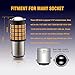 Antline Newest 1157 LED Bulb Amber Yellow (2 Pack), 9-30V Super Bright 1600 Lumens 2057 2357 7528 1157NA 52-SMD LED Lamps with Projector for Replacement, Work as Turn Signal Blinker Lights