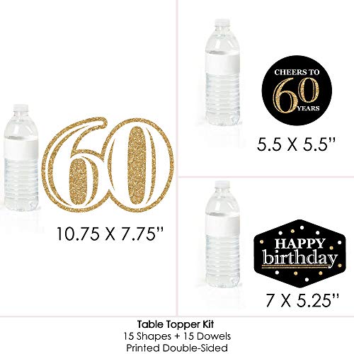 5 Adult+60th+Birthday+Centerpiece+Toppers