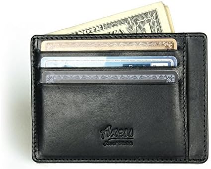 Front Pocket Wallet in Tuscany leather, RFID Minimalist Card Holder from Axess