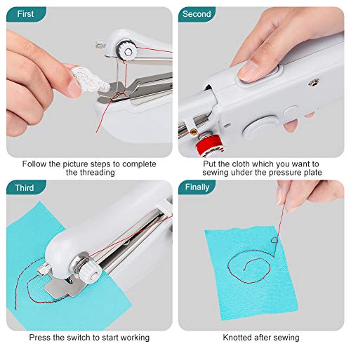Coquimbo Handheld Sewing Machine with Sewing Basic Accessiores, Mini Electric Sewing Machine Quick Handy Stitch for Home and Travel Use - Thumbnail 4