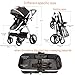 cynebaby Infant Toddler Baby Stroller Carriage Compact Pram Strollers add Tray (Black)