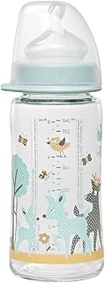 nip Weithalsflasche mit Anti-Kolik Sauger: Baby Trinkflasche mit ACTIFLEX- System, Made in Germany, BPA-Frei, Glass, Einheitsgröße, Saugloch M-mittlerer Trinkfluss, 240 ml, Boy