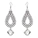 Teniu Vintage Bohemian Dangle Earrings for Women Fashion Crystal Diamond Earrings Sterling Silver