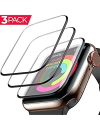 [3 Pack] Apple Watch Screen Protector (44mm for Series 4) 3D Tempered Film Max Coverage Full Screen 99% Clear Max Coverage Anti-Bubble iWatch Screen Protector 44mm
