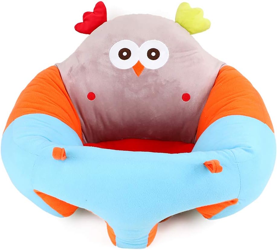 Baby Sitting Chair Infant Soft Support Seat Portable Cartoon Animal Seat Dining Chair with Toys Attachment Safety Seats 20.47inch