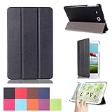 Galaxy Tab E 9.6 Case, [Multi-angle Stand] Ultra Slim Lightweight Tri-fold PU Stand Cover for Samsung Galaxy Tab E 9.6 Inch Tablet / SM-T560 / SM-T561 / SM-T565 / SM-T567 Verizon 4G LTE -Black