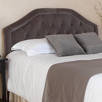Amazon.  Celina Queen/Full Grey Suede Headboard  
