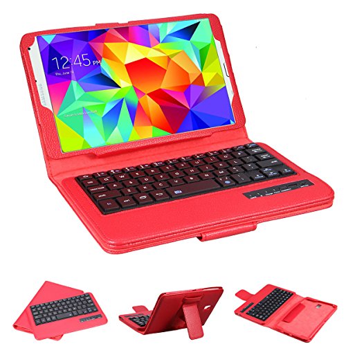 NEWSTYLE Samsung Galaxy Tab S 8.4 Bluetooth Keyboard Portfolio Case - DETACHABLE Bluetooth Keyboard Stand Case / Cover for Samsung Galaxy Tab S 8.4