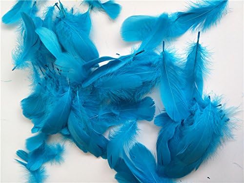 Bbei 100 PCS of Soft Feathers Decoration, Great for Transparent Clear Foil BoBo Balloons (Blue Feather)