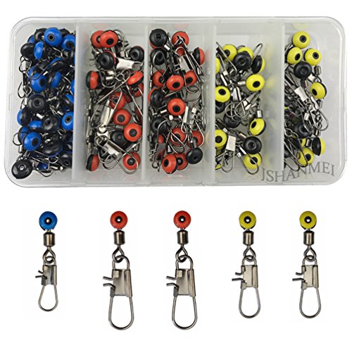 100pcs/box Fishing Line Sinker Slides Hook Shank Clip Connector Swivels Size Large/medium/small Color Red/blue/yellow Fishing Tackle Swivel Snap