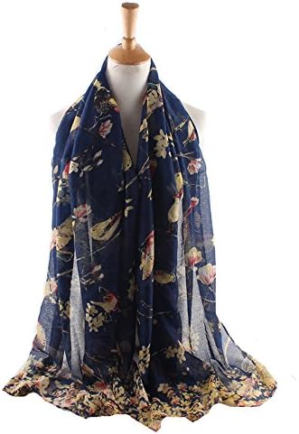 Barara King Scarfs for Women Lightweight Floral Birds Print Shawl Wraps Spring Scarf