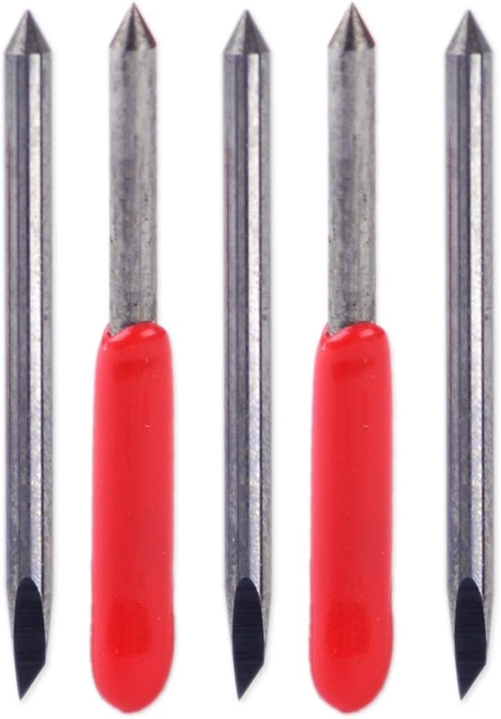Fricgore Spare Parts, 5pcs 30 Degrees 45 Degrees 60degrees Cemented Carbide Cutting Tungsten Blade Knife for Mimaki Cutting Plotter Cutter - (Color: 45 Degrees(red Cap))