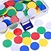 WILLBOND 200 Pieces Counters Counting Chips Plastic Markers 22 mm Mixed Colors for Bingo Chips Game Tokens with Storage Box