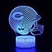 Deal Best NFL Team 3D Optical Illusion Smart 7 Colors LED Night Light Table Lamp with USB Power Cable (Chicago Bears)