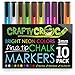 Crafty Croc Fine Tip Chalk Markers - (Precise 3mm Tip, 10 Neon Colors) - Erasable Dustless Liquid Chalk Ink Pens, Water-Based, Non-Toxic