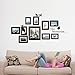 The Memories Quotes Wall Decal with 10 Photo Frames Wall Sticker DIY Removable Vinyl Family Lettering Sayings Wall Decor (Black)