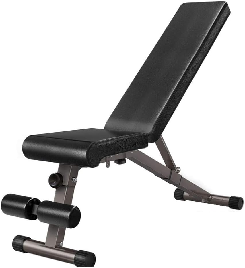 Qazxsw Dumbbell Bench,Multi-Functional Fitness Chair Bench Press Sloping Plate Adjustable Weight Bench Sit-Ups Fitness Equipment Home Auxiliary Training Tools Gym Bench,Gold,118 * 35 * 120cm