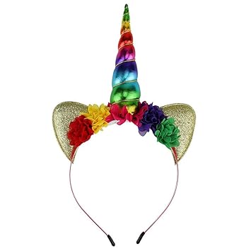 Amazon Com New Rainbow Girl S Headband Party Metallic Cosplay