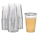 DRINKET Silver Plastic Cups 14 oz Clear Plastic Cups / Tumblers Fancy Plastic Wedding Cups With Silver Rim 50 Ct Disposable For Party Holiday and Occasions SUPER VALUE PACK
