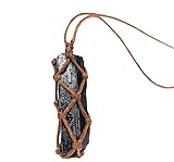 HealthyBear Natural Black Tourmaline Crystal Pendants Handmade Unique Meditation Therapy Healing Stones Hangings Irregular Crystal Stone Necklace