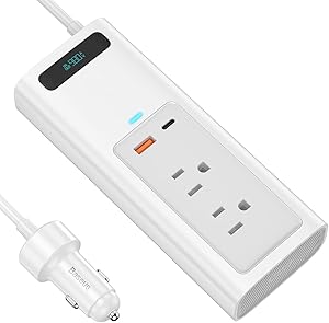Baseus Power Inverter Car Inverter 150W DC 12V/110V Car Outlet Adapter car USB C LCD Screen with Switch and Current Outlet Adapter Power Inverters Accessories for Car