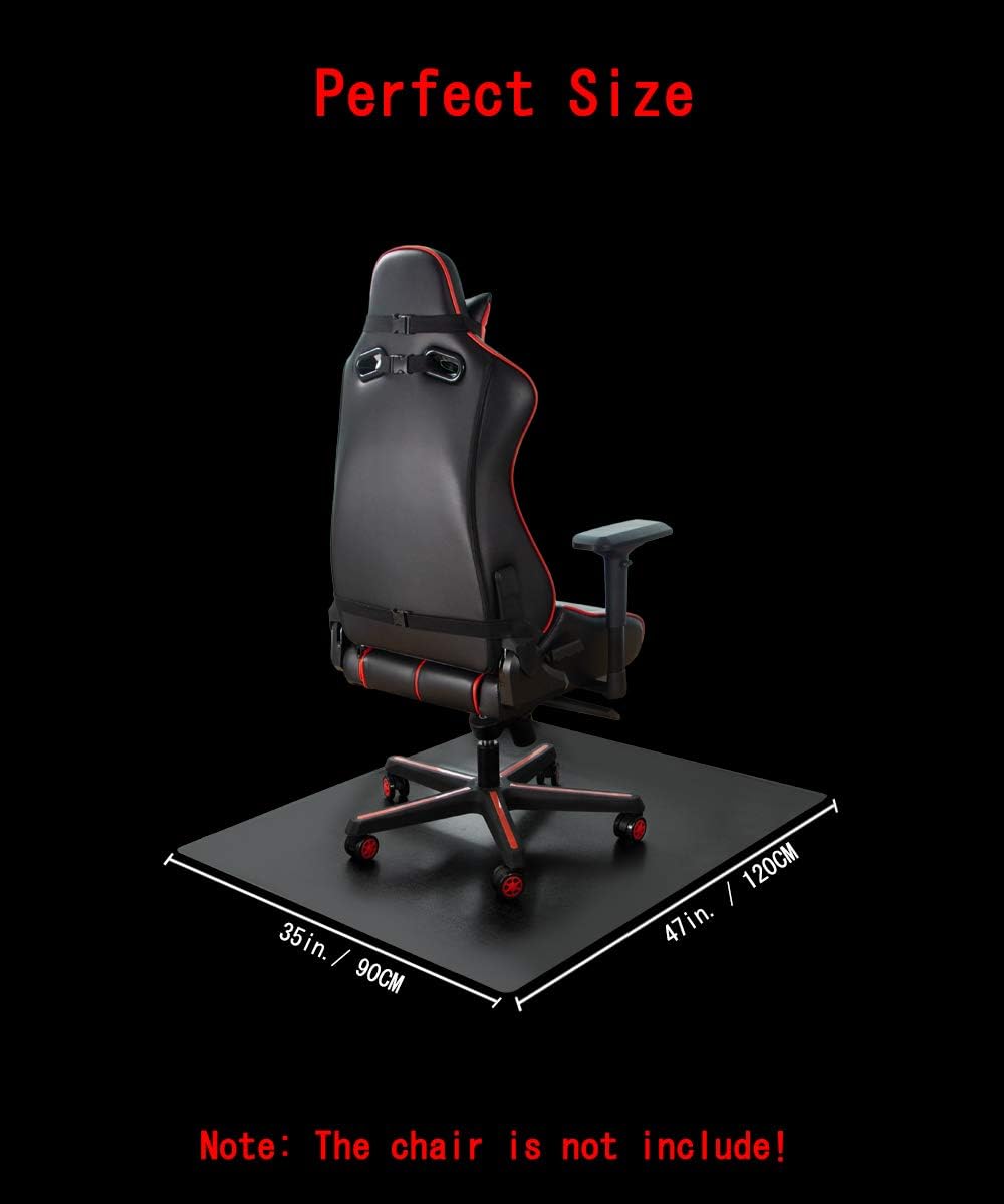 Office Chair Mat, Hard-Floor Mat for Desk, 47" x 35" Multi-Purpose Office Desk Chair Mat for Hardwood Floors, Updated Version Protector Hard Floor Mat for Home (Black): Kitchen & Dining