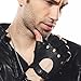 ELMA Men's Deerskin Leather Fingerless Half Finger Driving Unlined Gloves (L, Black)