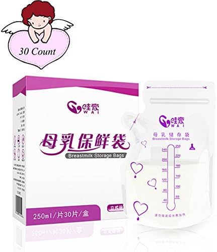 Breastmilk Storage Bags and Container Pre-Sterilized Leakproof BPA Free 8oz，30 Count