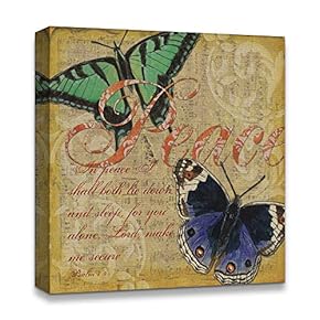 Canvas Wall Art Abstract Antique Style Painting Artwork for Home Prints Framed - 12x12 inches