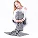 Mermaid Tail Blanket Gray All Seasons Warm Soft Living Room Sleeping Bag Cozy Crochet Blanket Mermaid Throw Blanket for Teens Adults 71
