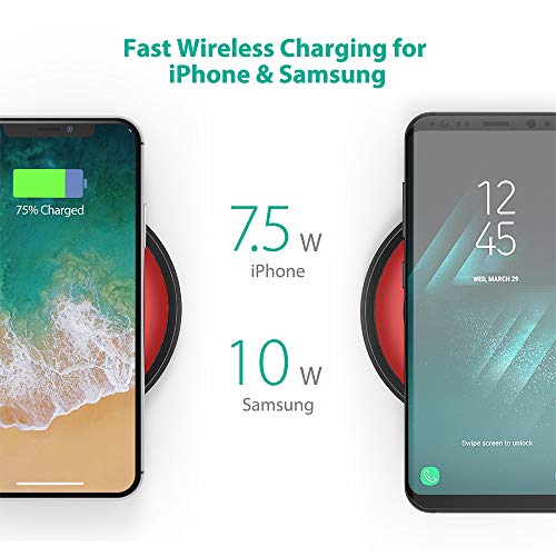 Fast Wireless Charger RAVPower 7.5W Compatible iPhone Xs MAX XR XS X 8 8 Plus with HyperAir, 10W Com - //coolthings.us