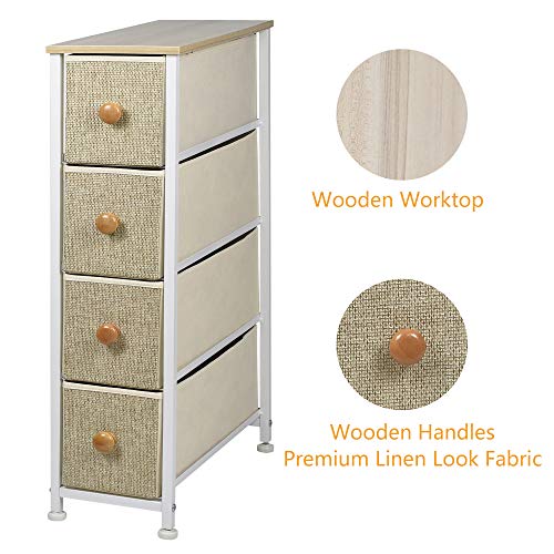 image for ITIDY Narrow-Storage-Drawers,Dresser,Premium Linen Look Fabric Chest o