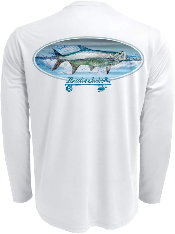 Rattlin Jack Men's UPF 50+ Fishing Tarpon Oval Performance Long Sleeve Shirt