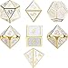 TecUnite 7 Metal Polyhedral Dice Set Role Playing Game Dice Set with Storage Bag (Golden White)