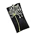 Red Blossom Eyeglass Pouch - Embroidered Chrysanthemum (Black),6.5
