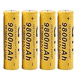 DZT1968 4Pcs 3.7V 18650 9800mah Li-ion Rechargeable Battery For LED Flashlight Torch/electronic gadgets 65x17mm