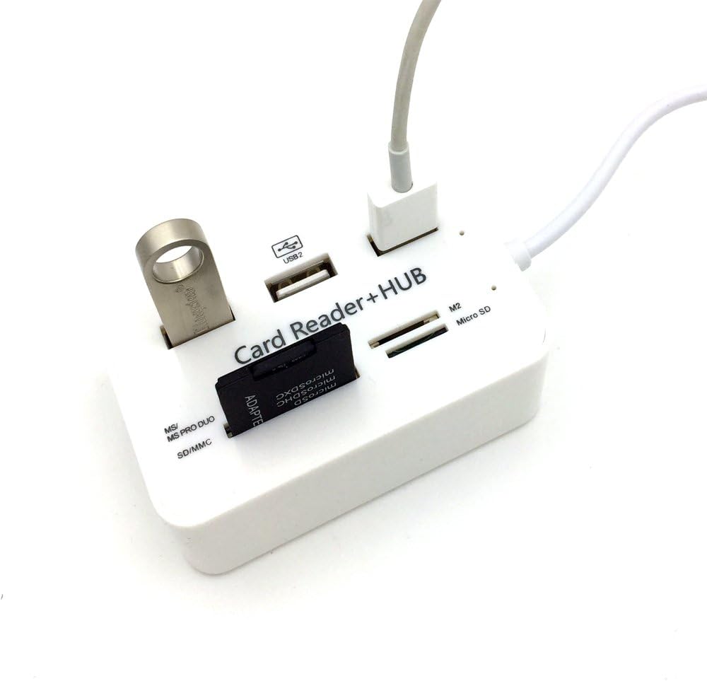 ERCENTURY Card Reader and 3 Ports Usb Hub, High Speed External Memory Card Reader (MS, Micro SD,SD/MMC,M2,TF Card) (USB 2.0) - Image 4