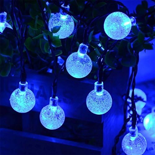 Solalight 30LED 6M Solar Balls String Light Outdoor Waterproof LED lights Decorative for Christmas / Garden / Home - Festive Bubble Lighting -Blue