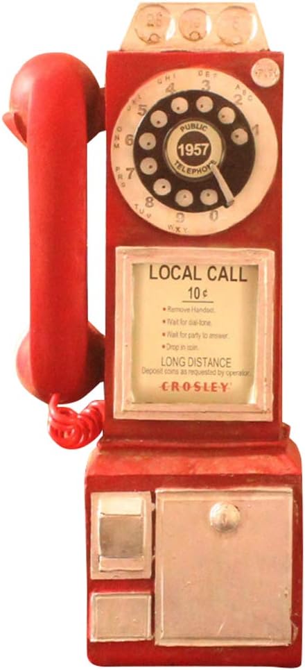Xzan Vintage Rotate Classic Look Dial Pay Phone Model Retro Booth Home Decoration Ornament