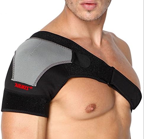 ADLIKES Shoulder Support - Adjustable Shoulder Wrap Belt Band Gym Sport Brace for Rotator Cuff Tear Injury AC Joint Dislocated Prevention and Recovery (Right Shoulder Support)
