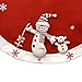 Christmas Tree Skirt 48 Inches Large Red Tree Skirts with Plush Snowman and White Snowflakes Tree Mats Base Cover for Xmas Holiday Party Tree Decorations by Gift Boutique