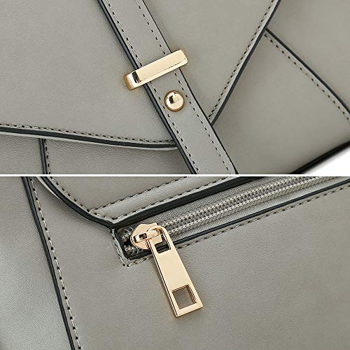 Ladies Designer Purses Cross Body Handbags Trendy Bags for Women Shoulder Bags (Light Grey) - Thumbnail 4