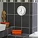 Trendworx 4044-2 Suction Cup Bathroom Clock with Digital Thermometer, Silver