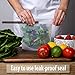 CompoundCapital Reusable Silicone Food Sandwich, Sous Vide, Liquid, Meat, Vegetables, Fruit, Lunch Bags, Airtight ziploc Seal, Freezer, Dishwasher Safe,Set of 4, red, blue, green, white