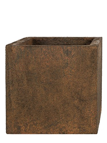 Pflanzwerk® Pflanzkübel Fiberglas Cube Rost Braun 23x23x23cm XXL *Frostbeständig* *UV-Schutz* *Qualitätsware* – Bild 3