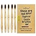 Natural Charcoal Bamboo Toothbrushes (Pack of 5) for Adults with Soft Bio-Based Nylon Bristles - Individually Packed & Numbered, Organic Compostable Plastic Free Packaging