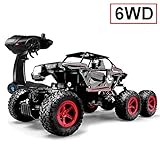 SZJJX 6WD RC Cars, Remote Control Off-Road Climbing Truck, 1/14 Scale High Speed Vehicle, 2.4Ghz Electric Radio Controlled Rock Crawler, All-Terrain RTR Buggy Black