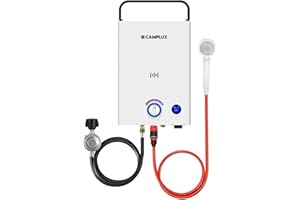 CAMPLUX ENJOY OUTDOOR LIFE CAMPLUX Portable Tankless Water Heater F10, 2.64GPM Propane Gas Camping Water Heater with LED Digital Display, 68,000 BTU, Outdoor, First Series